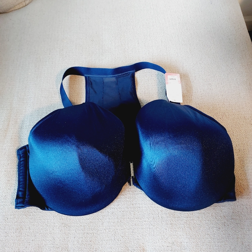 Cacique Lightly Lined Full Coverage Navy Blue Bra Sz-46f